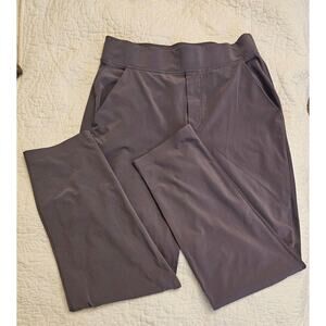 Athleta Brooklyn Ankle Pants Size 4 Gray Stretch Ribbed Waistband With Pockets